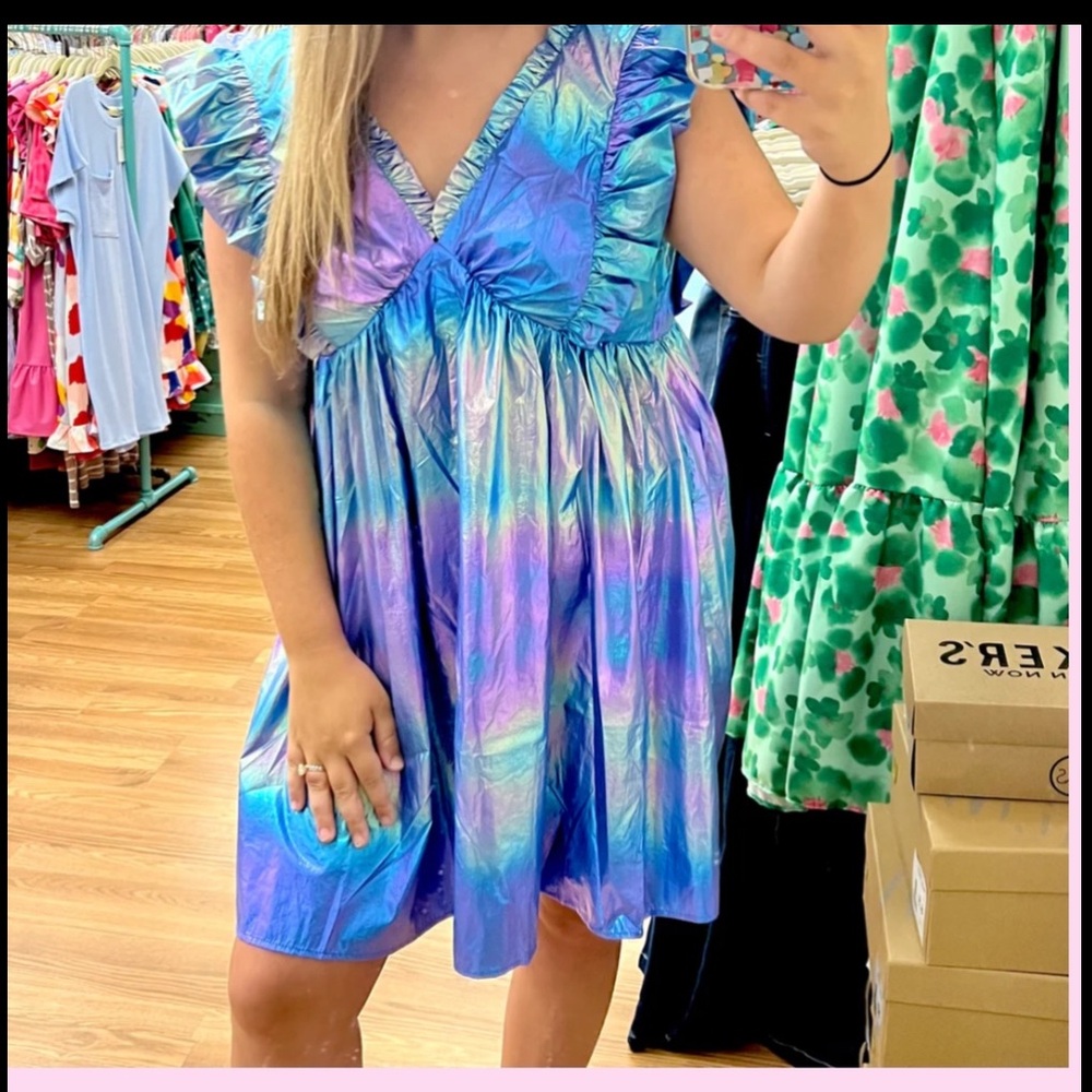 Fantastic Fawn Blue and Purple Sleeveless Dress